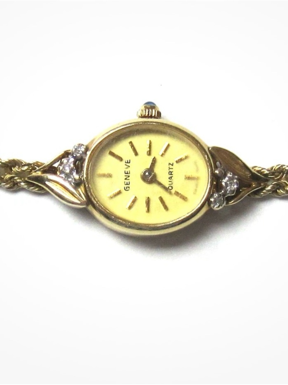 Stunning solid 10k Yellow Gold Ladies Watch with Leaf Accents - Picture 3 of 8